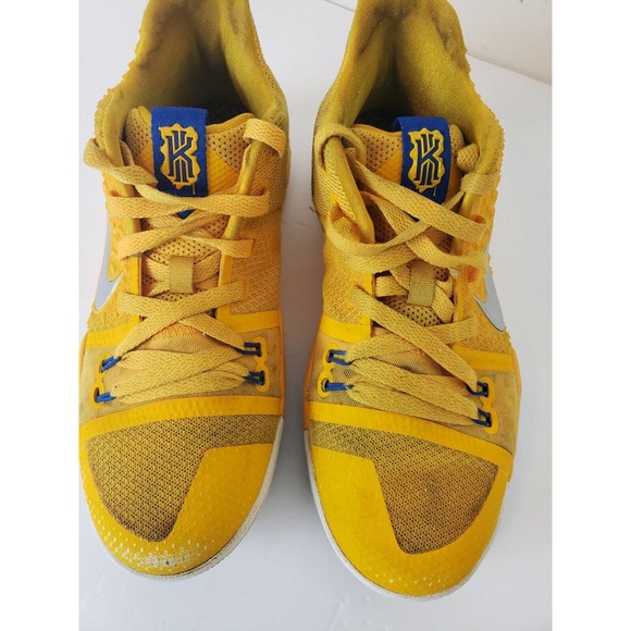 Nike Kyrie 3 Mac and Cheese 6Y Yellow Nike Logo Style 859466-791 Blue Trim - Picture 4 of 10